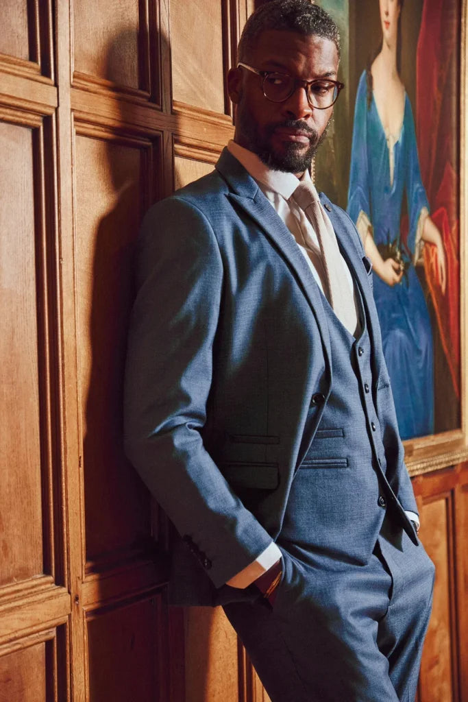 3-teiliges Herrenanzug – Marc Darcy Finley Teal - driedelig