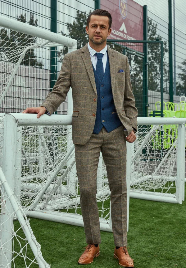 3-teiliges Herrenkostüm - Marc Darcy Ted Tan Mix Dion Blau