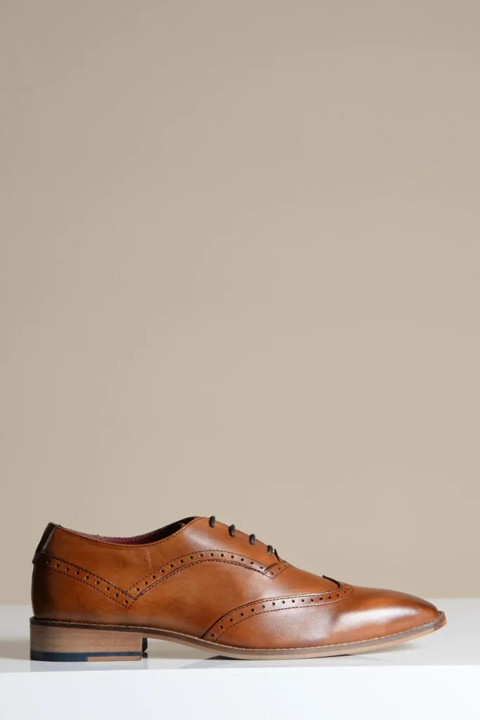 Braune Lederschuhe Marc Darcy Dawson - Wingtip Brogue