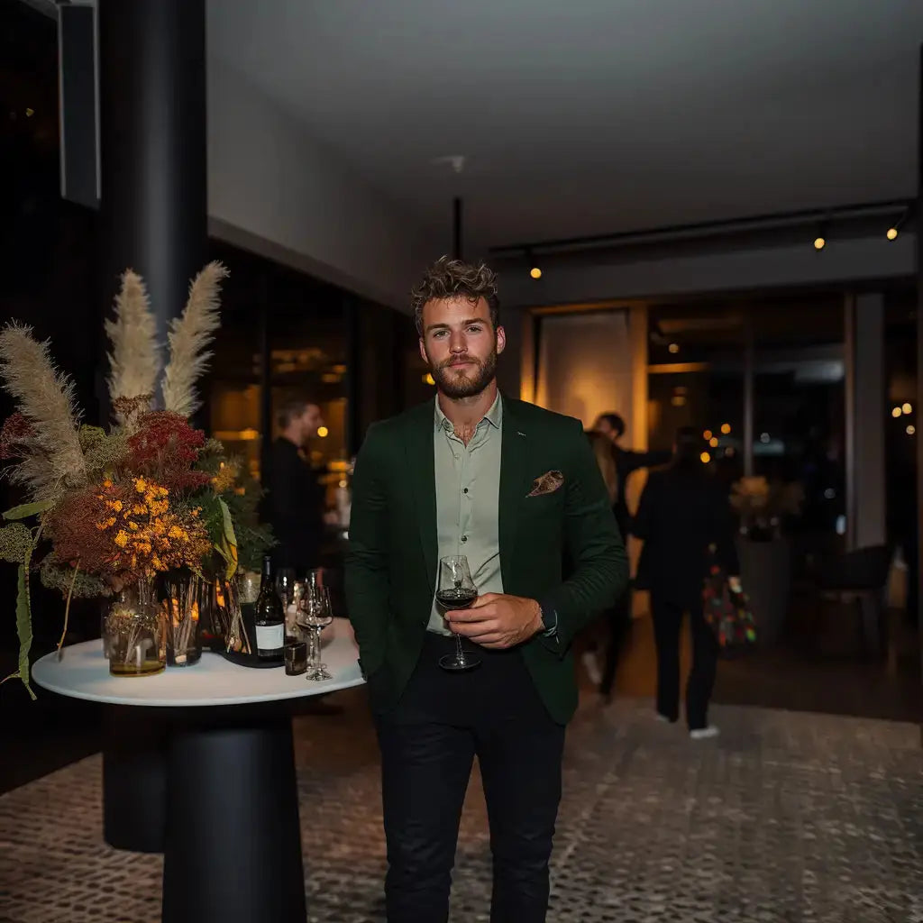 Welche Farbe passt zu einem grünen Anzug?