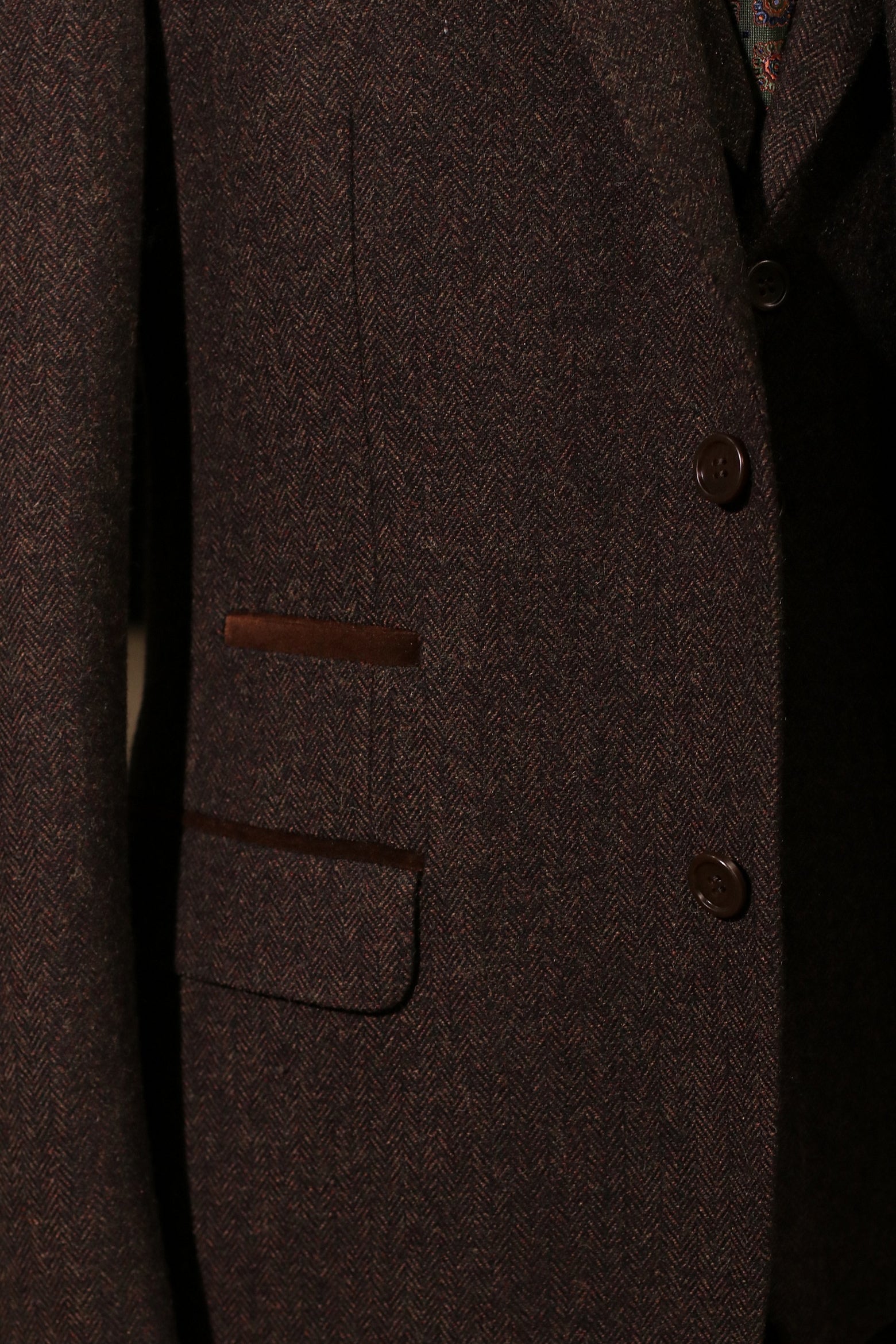 CASTLESON Chief Brown – Driedelig pak donkerbruin tweed 6