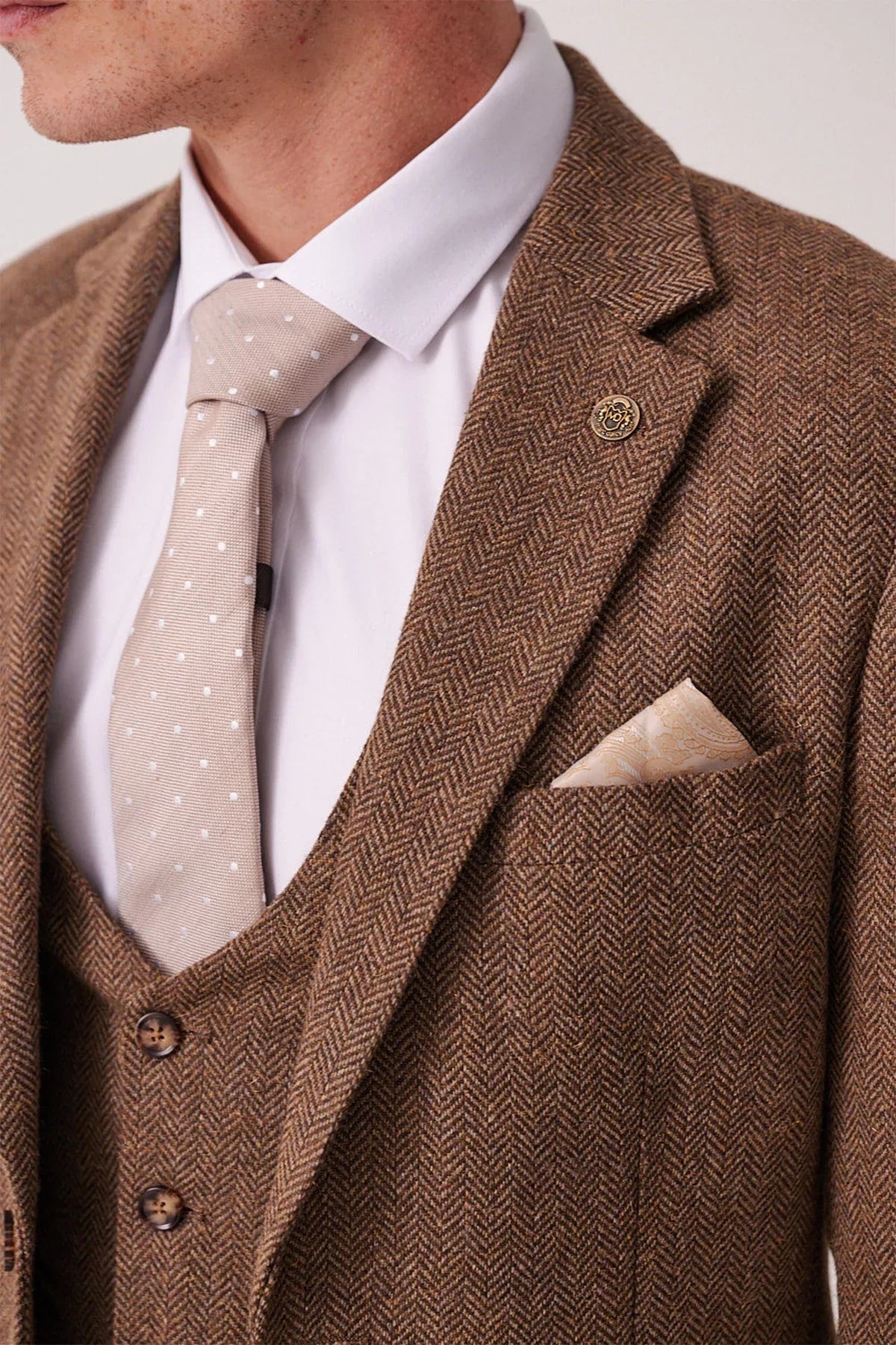 3-teilig Herren Anzug Tweed Dean Tan - Marc Darcy