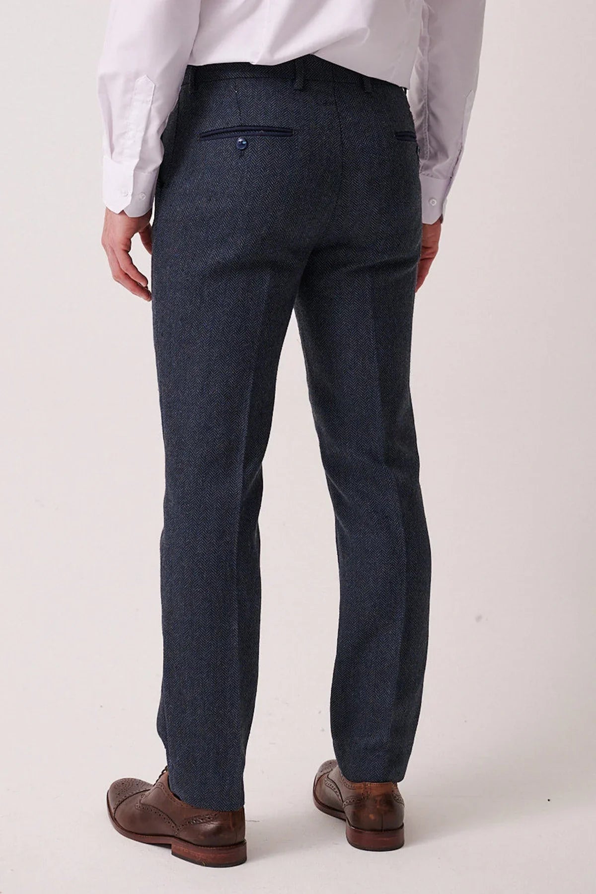 3-Teilig Herren Anzug Tweed Dean Blue - Marc Darcy