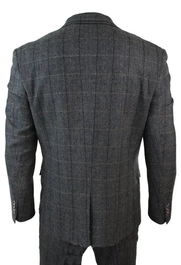 2-teiliges Set – Grauer Herrenanzug – Grey Navy Anzug  2-teilig