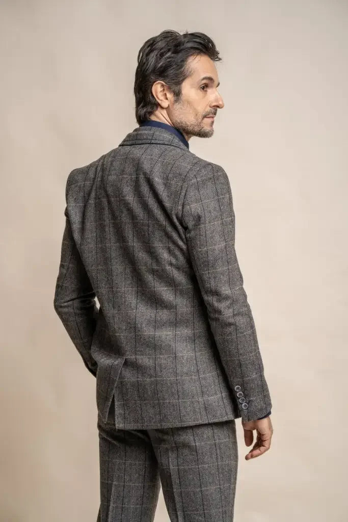 2-teiliges Set – Grauer Herrenanzug – Grey Navy Anzug  2-teilig