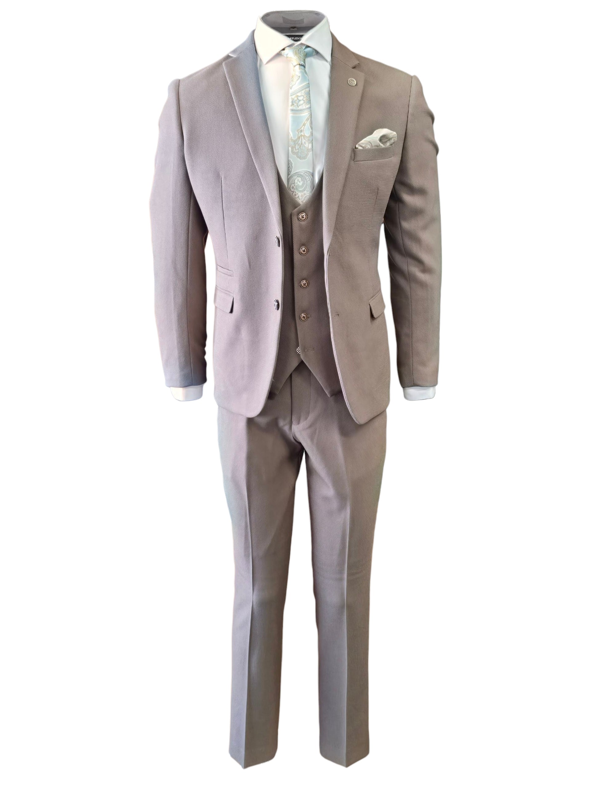 3-teiliger Anzug - Herrenanzug in Hellbraun - Marc Darcy