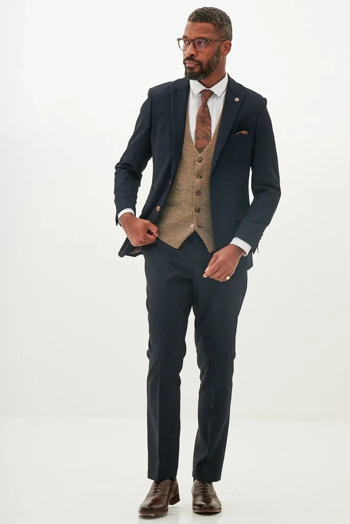3-teiliger Herrenanzug - Marc Darcy Max Navy Mix and Match