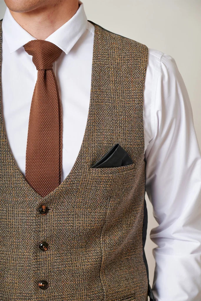 3-teiliges Tweed-Anzug – Marc Darcy Kris Tan - Dreiteiliger