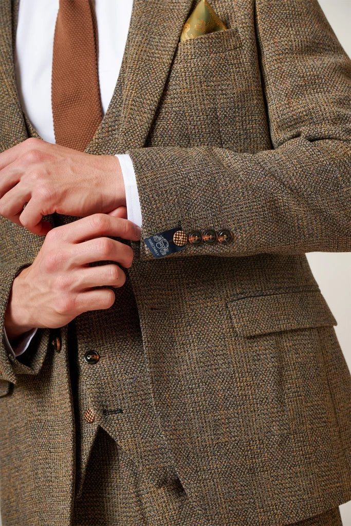 3-teiliges Tweed-Anzug – Marc Darcy Kris Tan - Dreiteiliger