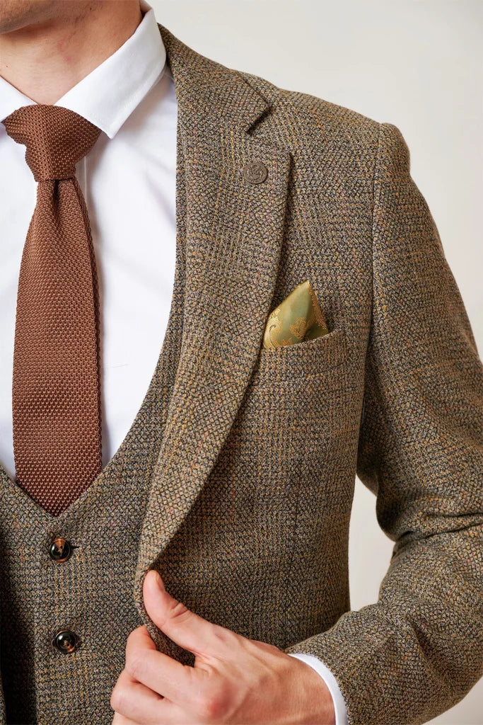 3-teiliges Tweed-Anzug – Marc Darcy Kris Tan - Dreiteiliger
