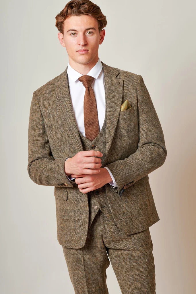 3-teiliges Tweed-Anzug – Marc Darcy Kris Tan - Dreiteiliger