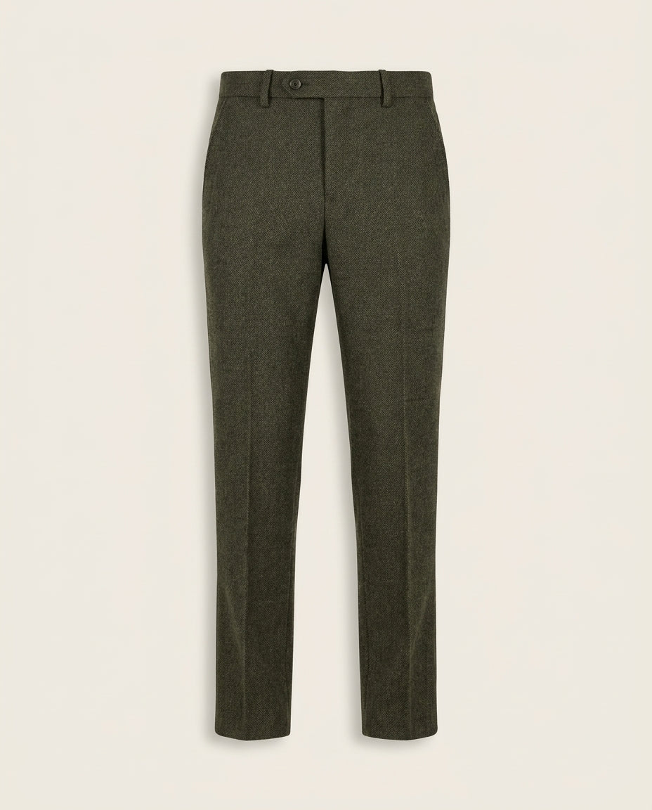 CASTLESON Chief - Pantalon Olive Tweed — voorkant