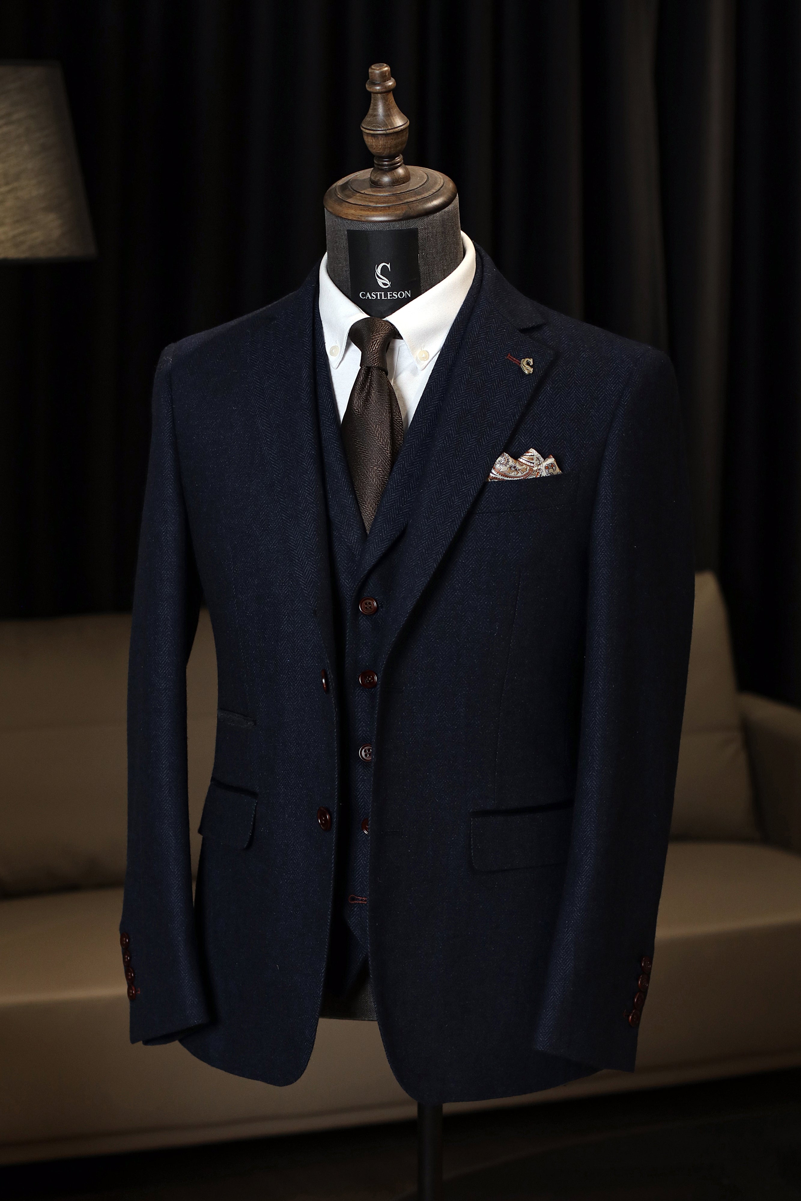 CASTLESON - Sakko Chief Navy Tweed