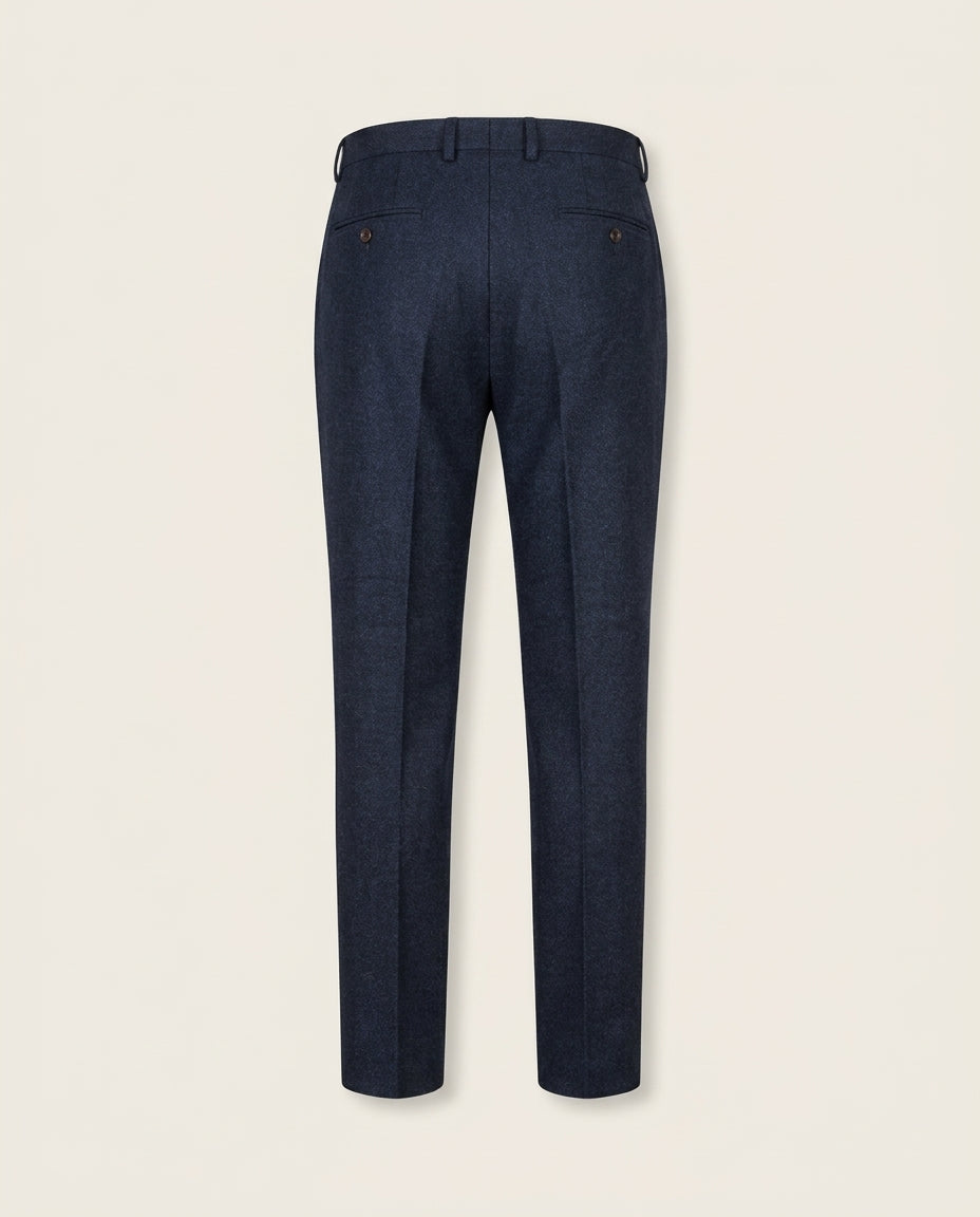 CASTLESON - Pantalon Chief Navy Tweed — achterkant