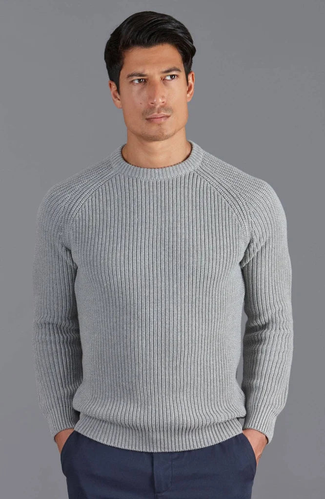 Baumwoll Fisherman Rippstrickpullover für Herren - Paul