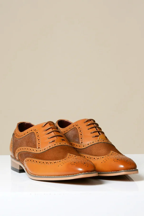 Braune Lederschuhe Marc Darcy Bradley - Wingtip Brogue