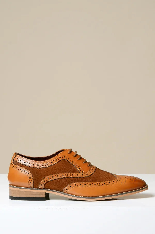 Braune Lederschuhe Marc Darcy Bradley - Wingtip Brogue