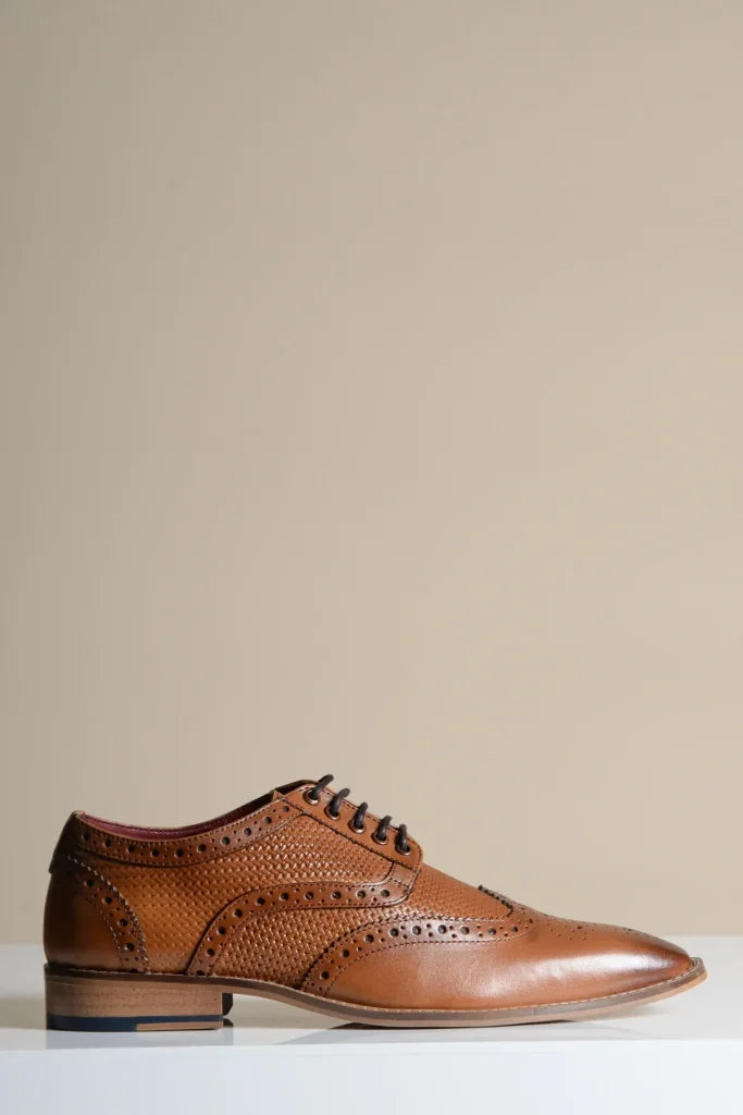 Braune Lederschuhe, Marc Darcy Brandon - Wingtip Brogue