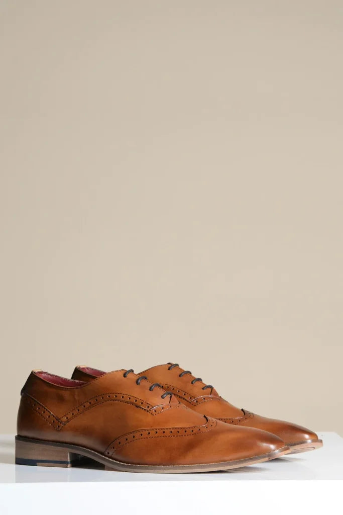 Braune Lederschuhe Marc Darcy Dawson - Wingtip Brogue