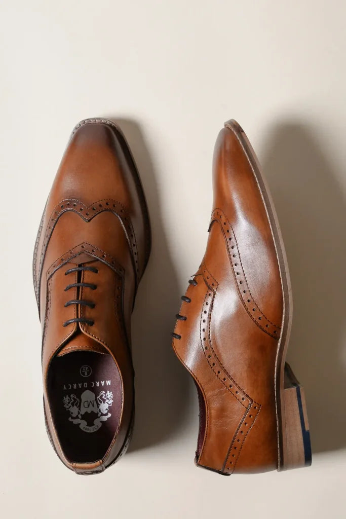 Braune Lederschuhe Marc Darcy Dawson - Wingtip Brogue