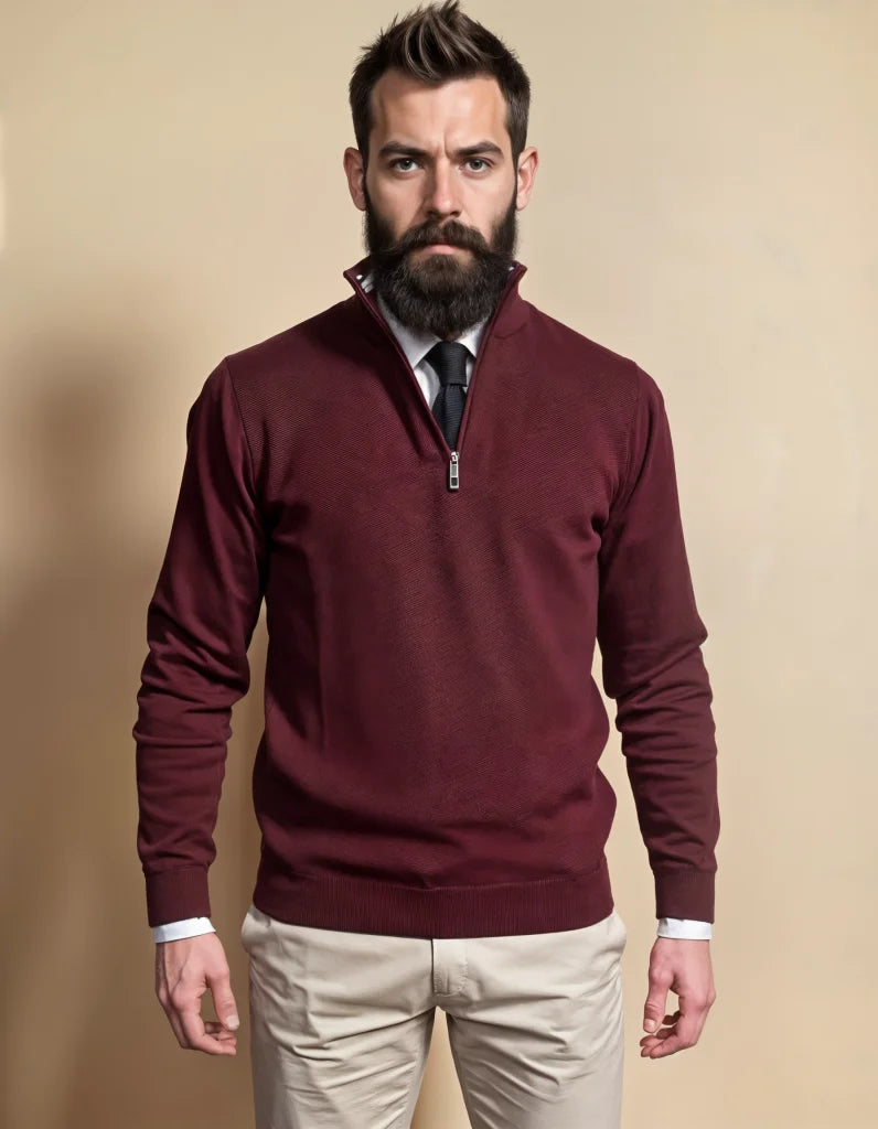 Business Casual Outfit: Burgundy Sophistication Wine Red