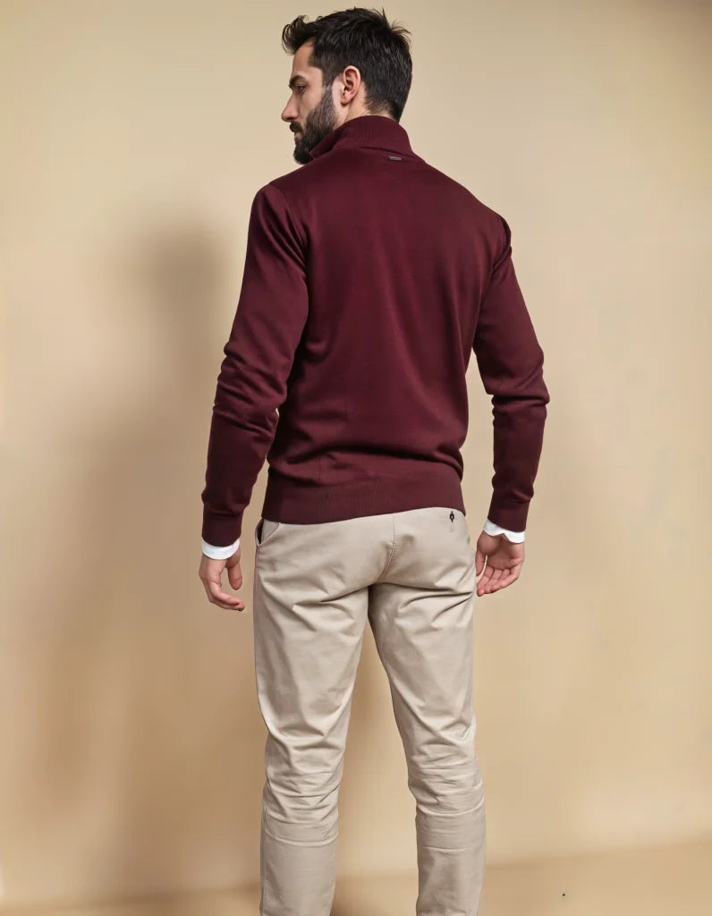 Business Casual Outfit: Burgundy Sophistication Wine Red