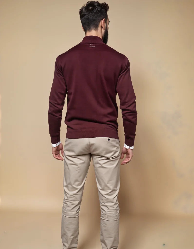 Business Casual Outfit: Burgundy Sophistication Wine Red