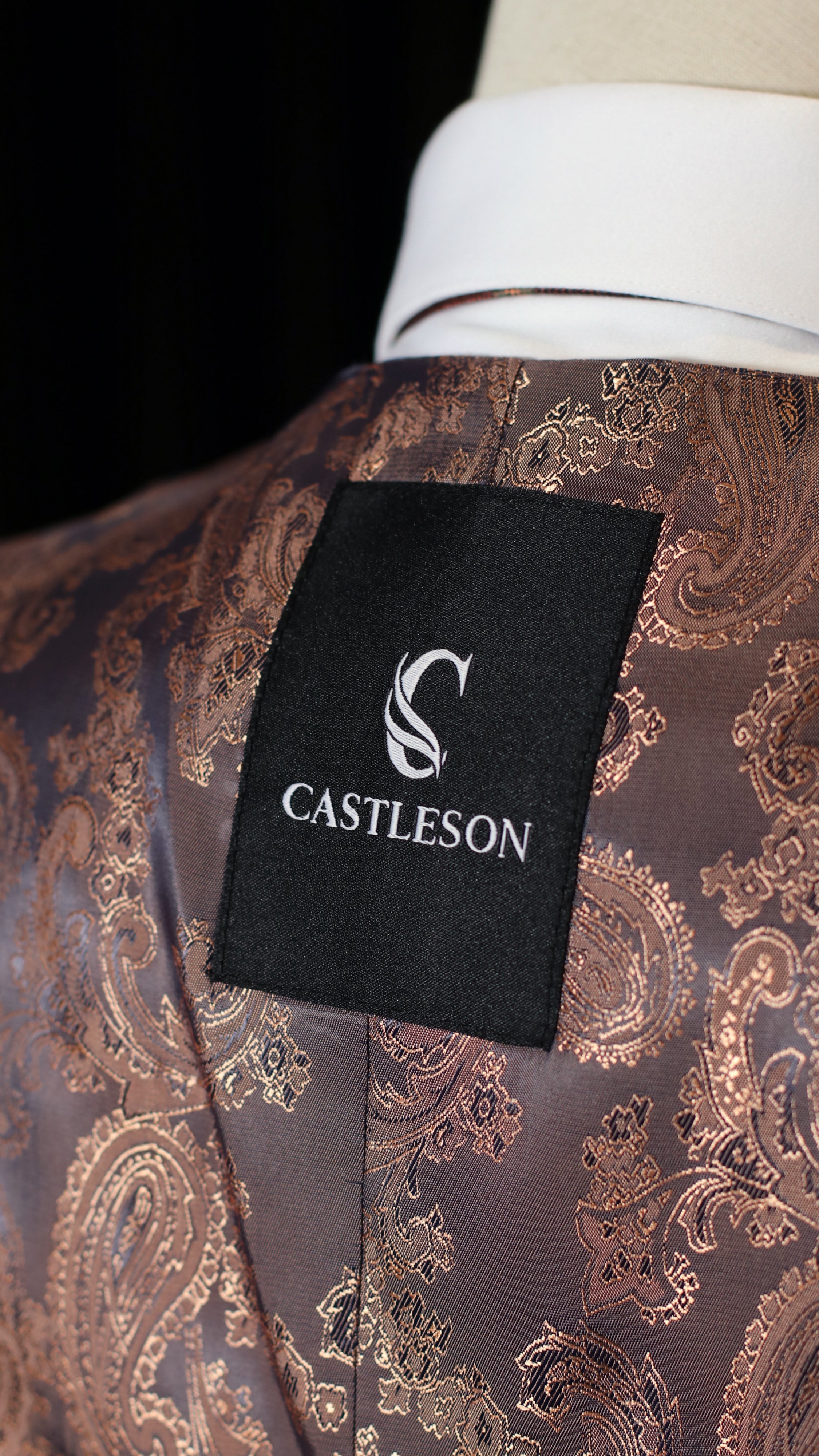 CASTLESON Admiral – Dreiteiliger Herrenanzug Karo Navy/Tan