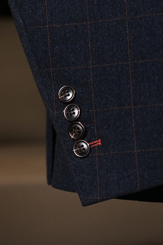 CASTLESON Admiral - Herrenanzug Marineblauer Check