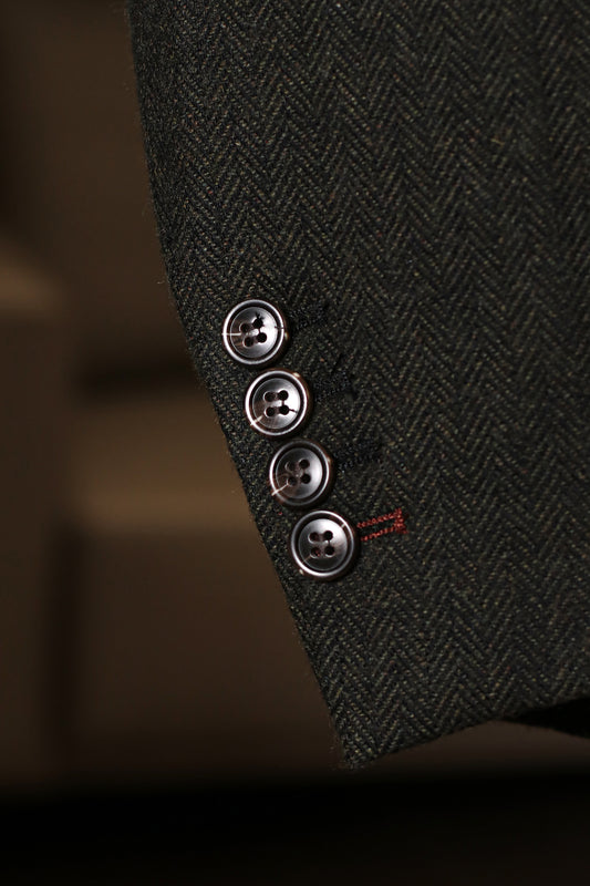 CASTLESON Chief - Herrenanzug Olive Tweed - driedelig pak