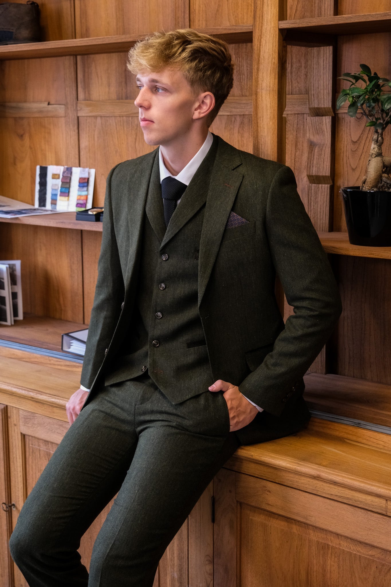 TAVERNY - Colbert Olive Tweed