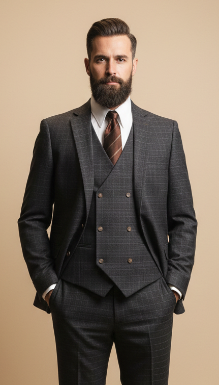 CASTLESON Phantom – Dreiteiliger Herrenanzug Grau