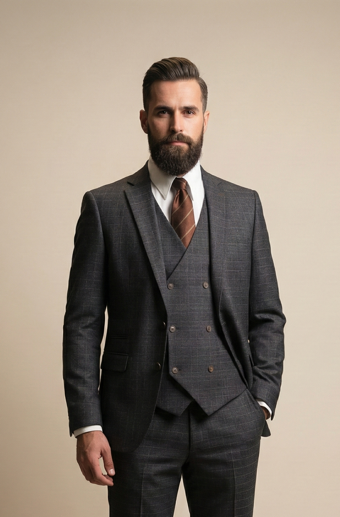 CASTLESON Phantom – Dreiteiliger Herrenanzug Grau