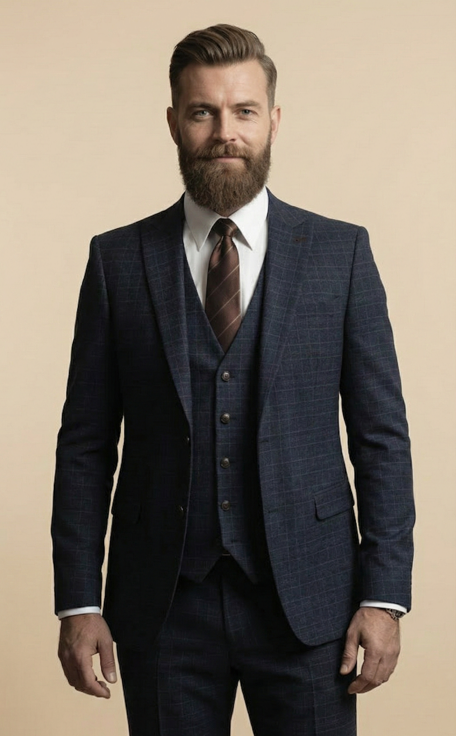 CASTLESON Phantom – Dreiteiliger Herrenanzug Navy