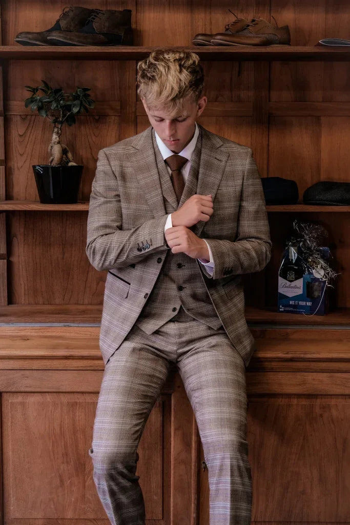CASTLESON - Sakko Captain Karomuster Beige