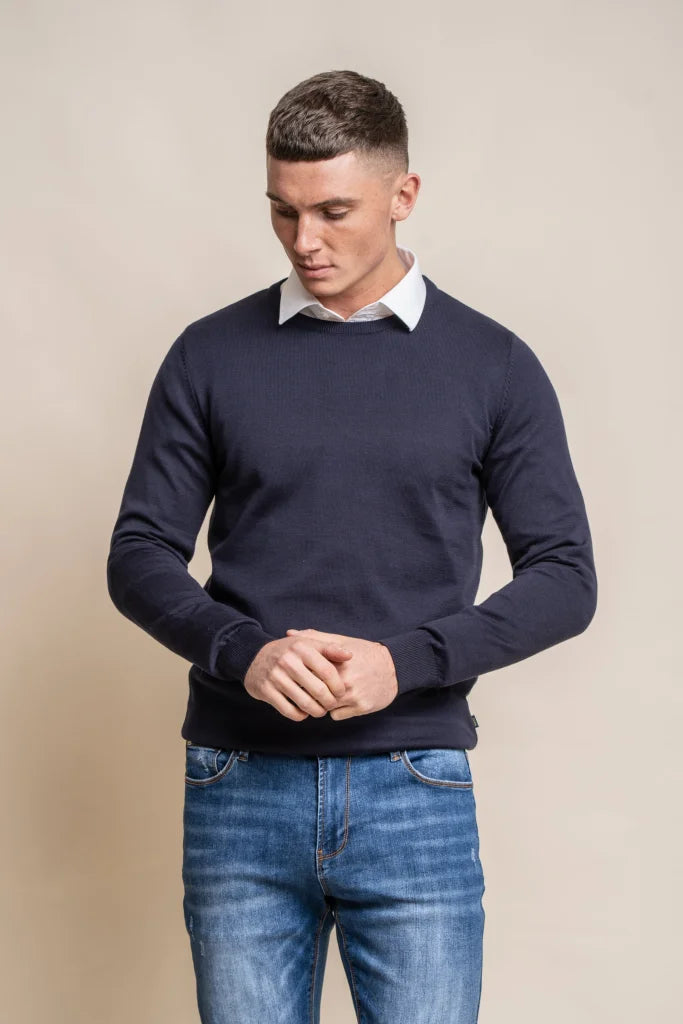 Cavani KN101 Navy - Strickpullover für Herren - pullover