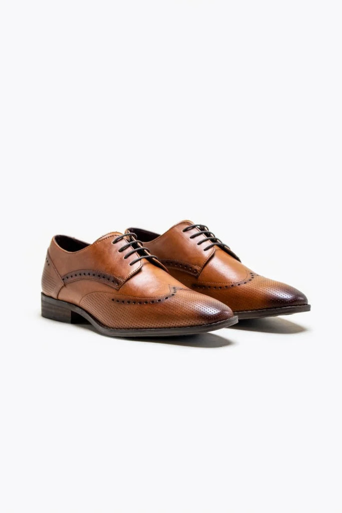 Cavani Lisbon Schuhe Hellbraun - Wingtip Brogue - schoenen