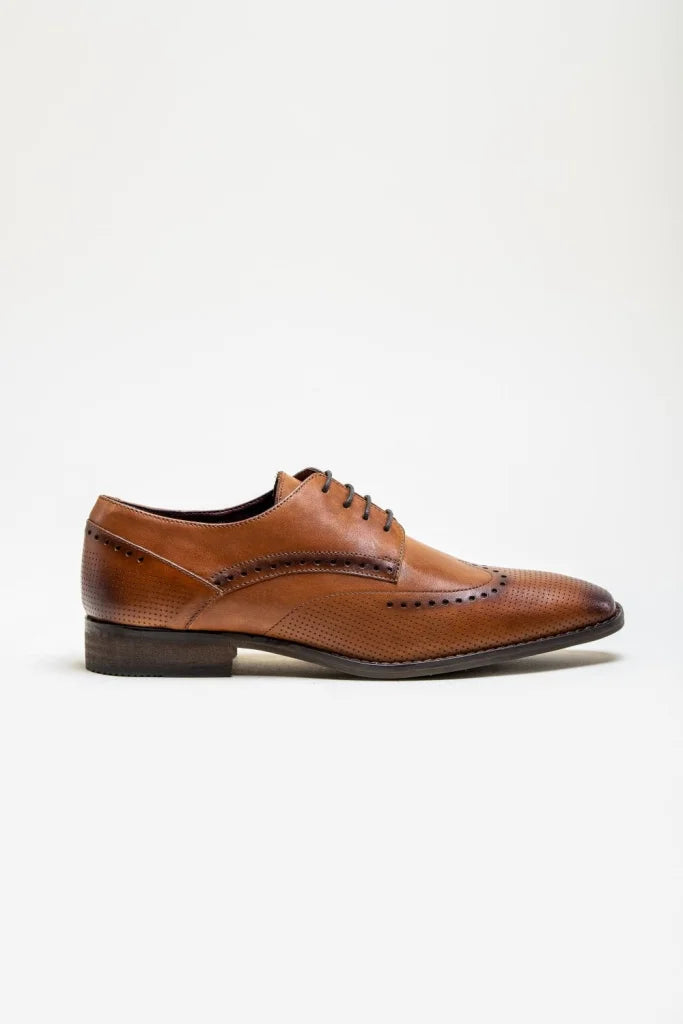 Cavani Lisbon Schuhe Hellbraun - Wingtip Brogue - schoenen