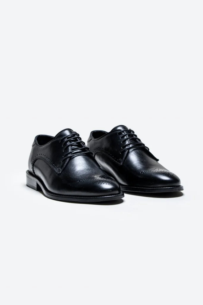 Cavani Madrid Schuhe Schwarz - Wingtip Brogue - schoenen