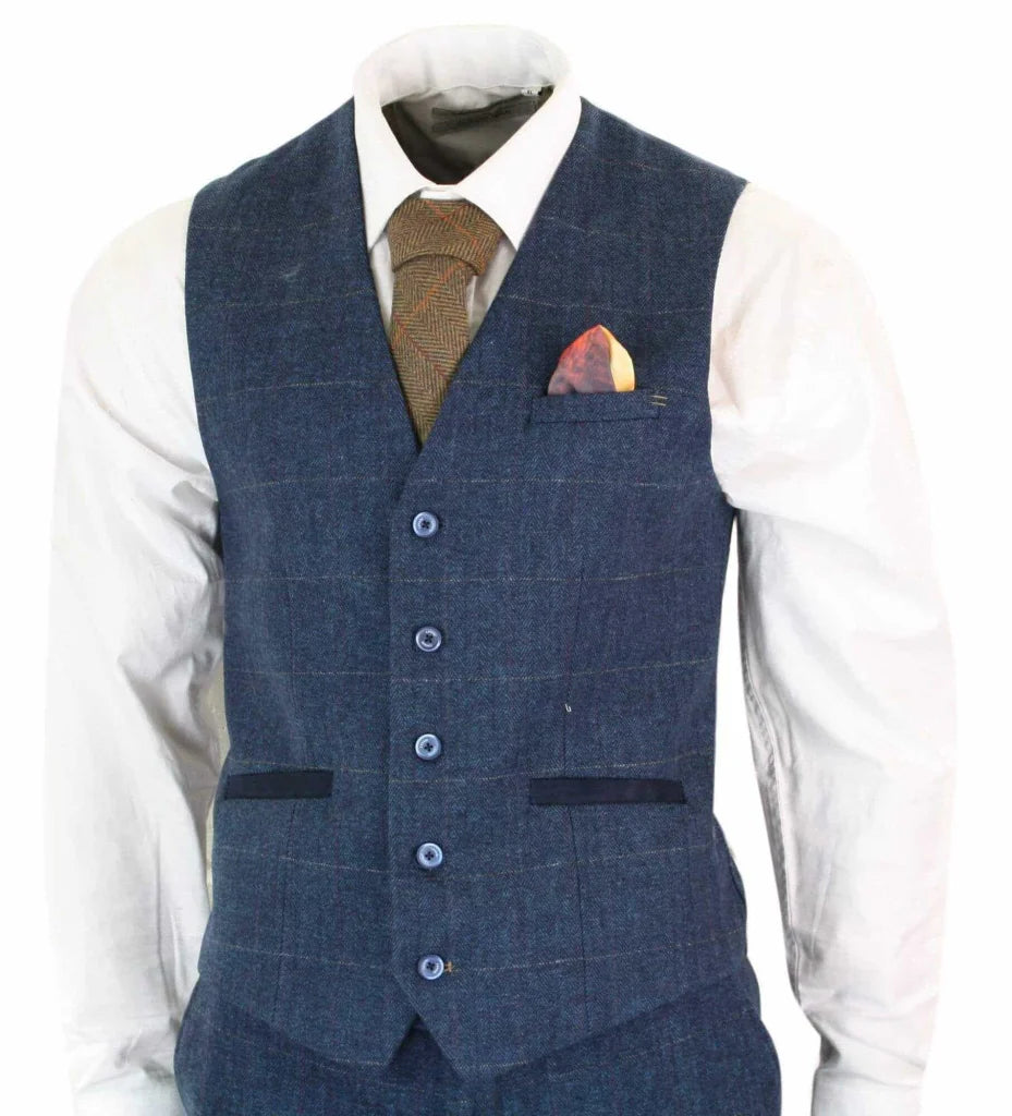 Dreiteiliger Anzug Cavani Peaky Style - Carnegi Navy Tweed