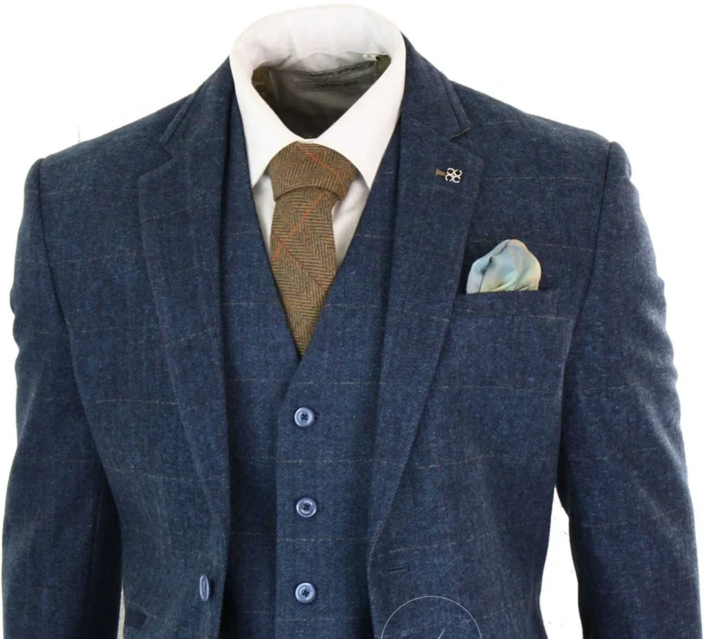 Dreiteiliger Anzug Cavani Peaky Style - Carnegi Navy Tweed