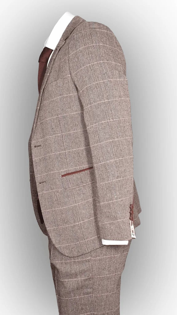 Dreiteiliger Anzug Mix and Match braun/schwarz Classic