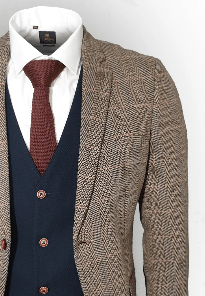 Dreiteiliger Anzug Mix and Match braun/schwarz Classic