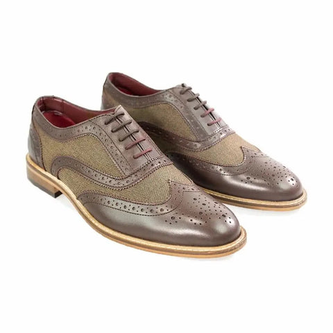 Edle Schuhe | Cavani Ellington Braun Tweed - schoenen