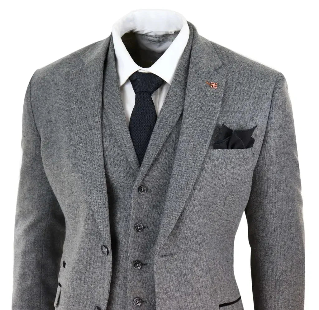 Cavani - Dreiteiliger Anzug - Martez Grey Tweed - driedelig