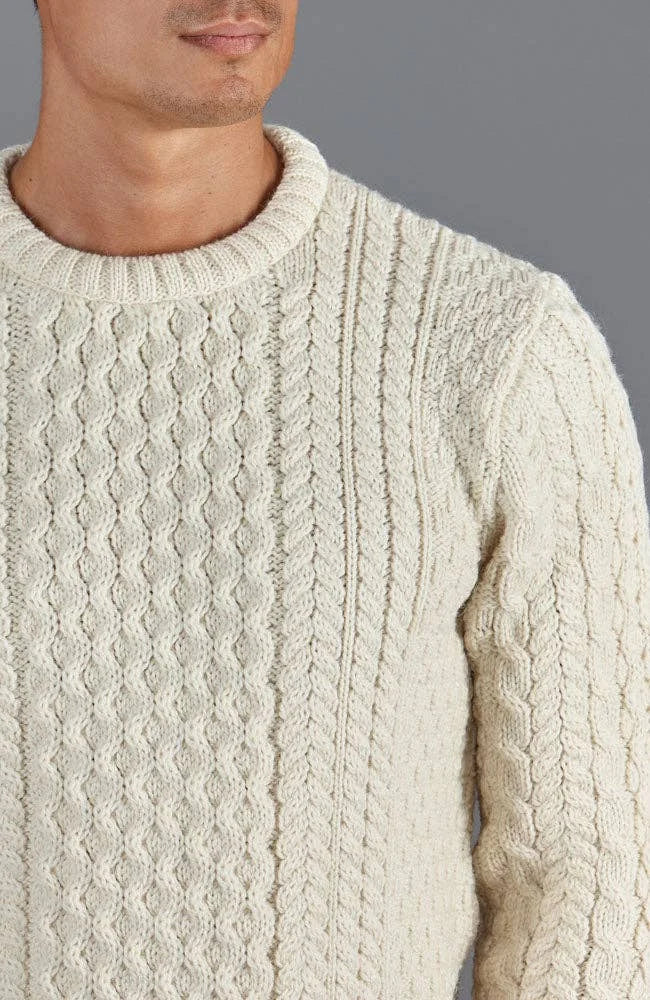 Fisherman’s Britische Woll-Kabelpullover für Herren