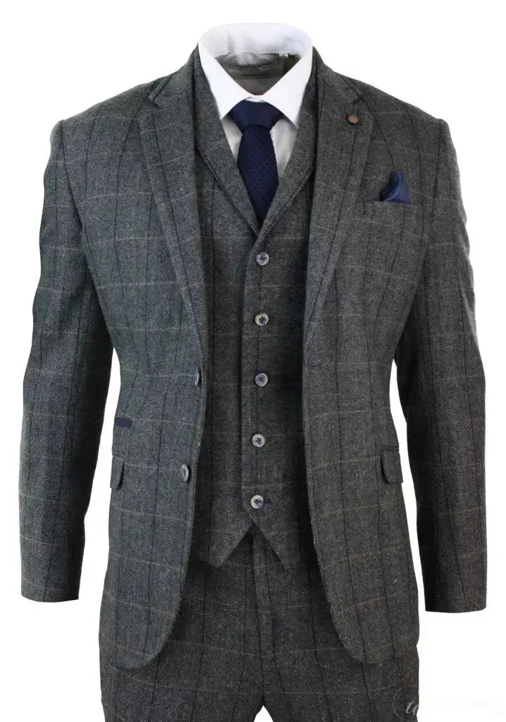 Peaky Blinders Grey Navy Suit dreiteiliger Anzug bestehend