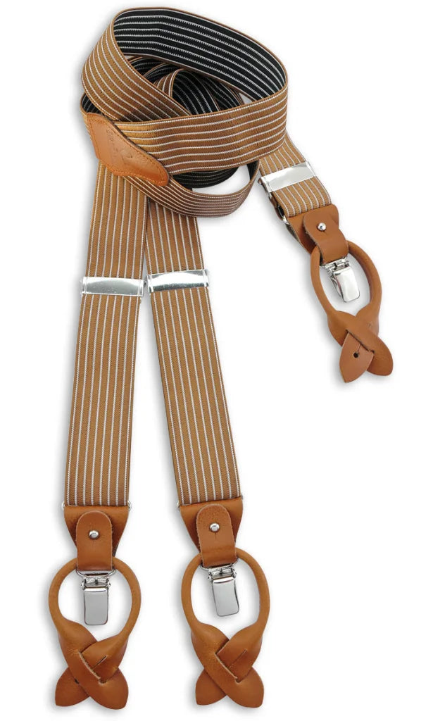 Hosenträger Classic Luxe Striped Gent - cognac - Hosenträger