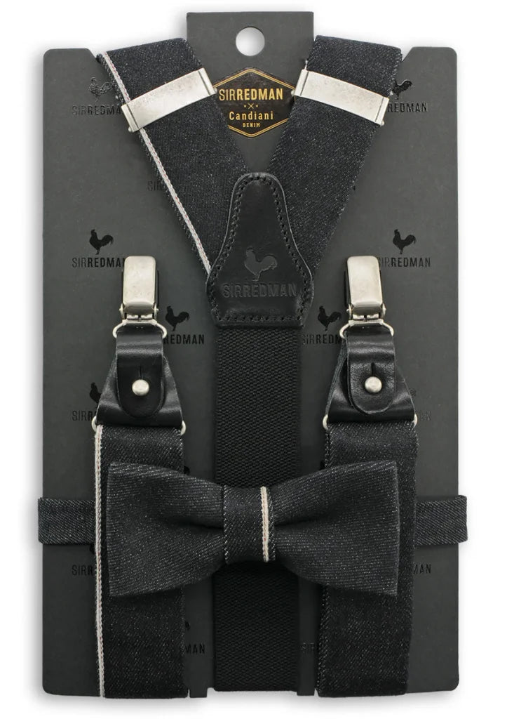 Hosenträger Gentleman Set Black Jack Selvedge - schwarz