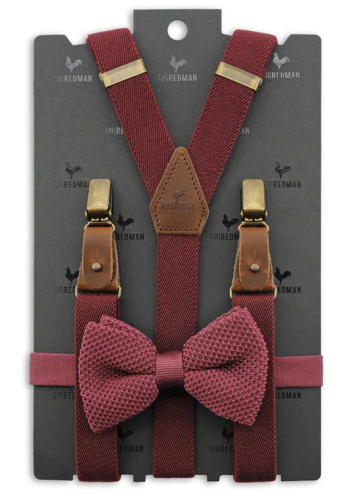 Hosenträger Gentleman Set Mr. Buck Burgundy - mauve